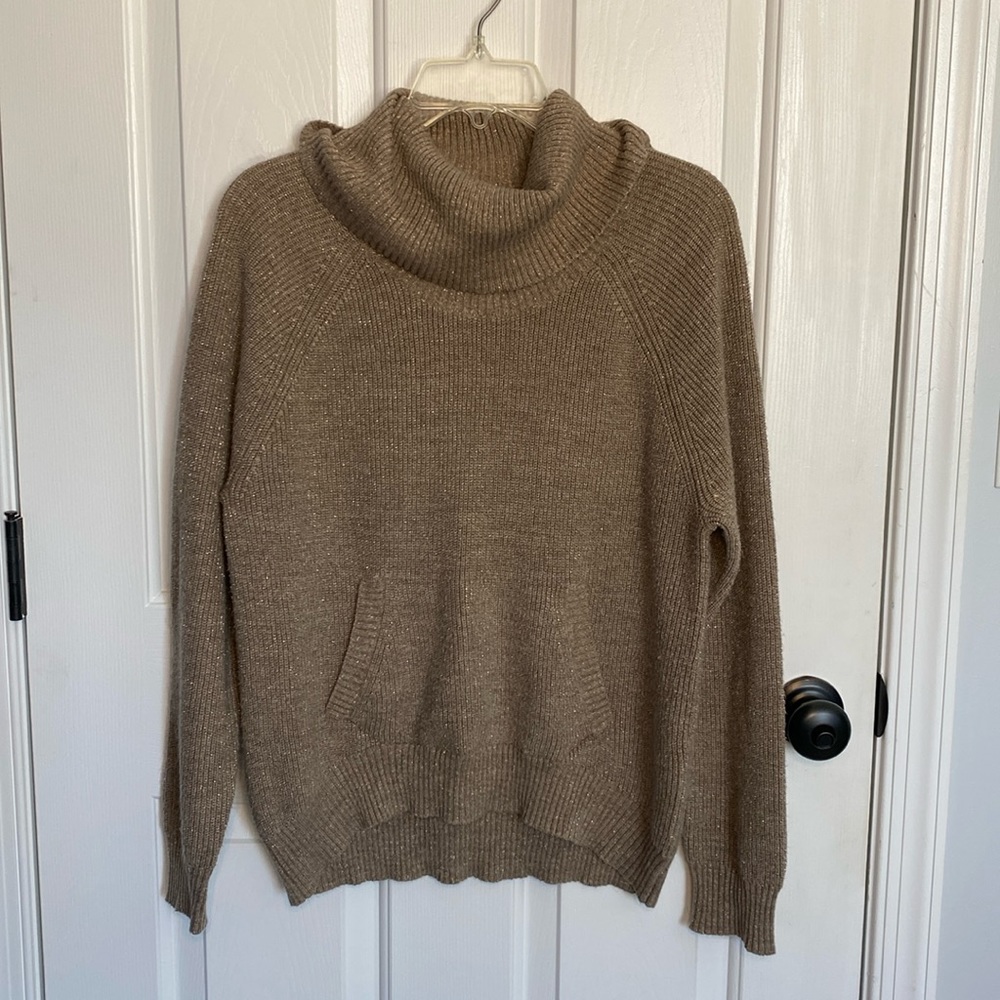 New York & Company Cowl Neck Metallic Sweater